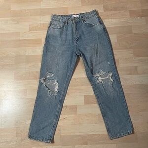 Zara distressed knee mom jeans